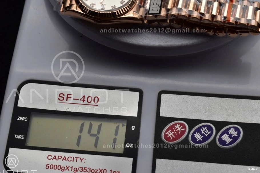 RG with Square 904L Diamond on 36 Bracelet Best Steel (Gain Silver Weight) DayDate Edition Dial President V5 QF vr3255 0310